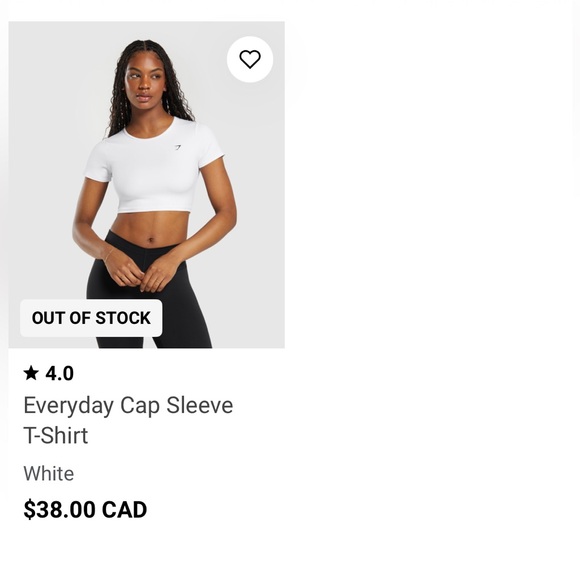 SOLD Gymshark: Everyday Cap Sleeve T-Shirt - Picture 2 of 2